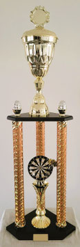 MEGA Säulenpokal Dart Steel oder E-Dart 94 cm groß in Gold