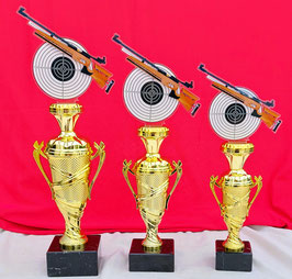 Henkelpokale Gewehr Schützen gold 3er Serie mit Gravur