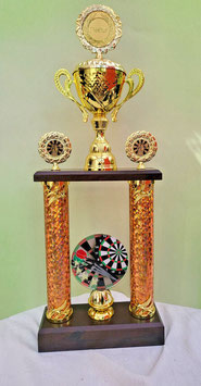 Säulenpokal Pokal Pokale Dart Darts Black gold Wanderpokal mit Gravur Award