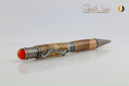 »Drachen Stift«, Apfel stabilisiert, gestockt, Antik Zinn