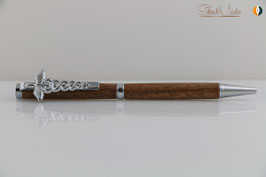 »Finley« Arzt Stift, Drehkugelschreiber, Nussbaum USA, natur, Chrom