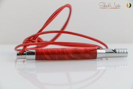 »Doggie«, Esche XG, rot, lang, Chrom, Lederband rot