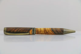 »Grande« Drehkugelschreiber, griechische dunkle Olive, natur, Bronze