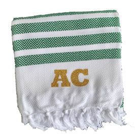 *monogram towel deluxe* green