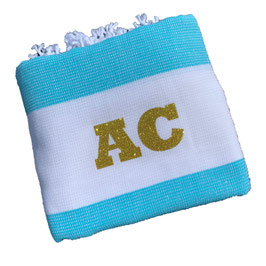 *monogram towel light* turqoise