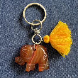 key ring happy elephant * carneol