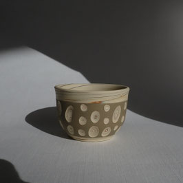 Teacup "Nerikomi cut green" by Kenji