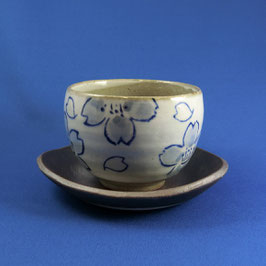 ☆Teacup with saucer  "SAKURA blue" 220 ml