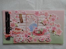 ☆3D Karte "HANAMI & Fuji" cherry-blossom viewing & Mt.Fuji