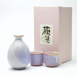 Sake Set "Hagimurasaki”, Hagi-yaki