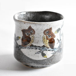 Large Yunomi Teacup "Owls/Eulenpaar"