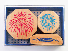 ☆ stamp set "Firework & Houseboat"