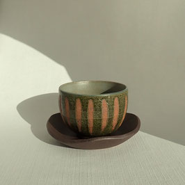 ☆Teacup with saucer "Tokusa oribe" 220 ml