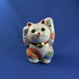 ☆ Kutani Manekineko - Both hands up, Flower 11,5cm