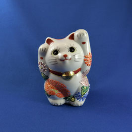 ☆ Kutani Manekineko - Both hands up, Flower 12cm