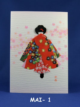 ☆Origami Kimono Doll greeting card (Typ B: MAI)