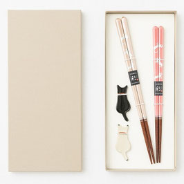 ☆(pair) Chopsticks gift set "neko biyori"