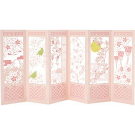☆Greeting card "Byobu peach Spring”
