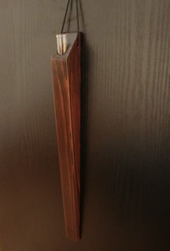 Wooden vase holder with a glass tube - wall hanging -