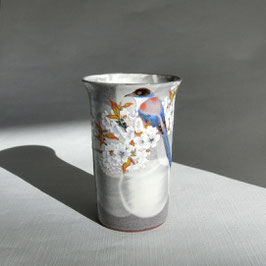 Kutani Cup "sakura and bird"