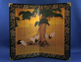 ☆ Mini BYOBU Folding Screen - Cranes and Pine Tree