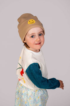BEANIE 'MIO' SMILEY BEIGE