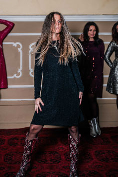 GLITTER DRESS 'LAURIE' BLACK