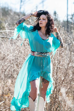 VOLANT DRESS 'FAWN' MINT