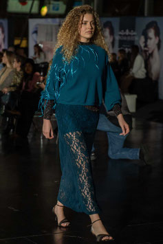 LACE SKIRT 'ELAINE' PETROL