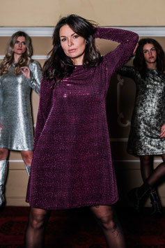 GLITTER DRESS 'LAURIE' WINE