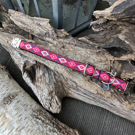 Kleines Hundehalsband "Muster pinki"