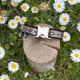 Kleines Hundehalsband "Muster braun Neu"