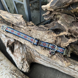 Kleines Hundehalsband "Muster anthrazitblau"