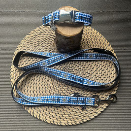 Set "Lausbub" dunkleres blau mit verstellbarer Leine