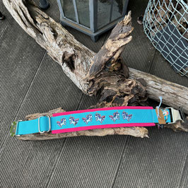 Hundehalsband gestickt "Einhorn springend"