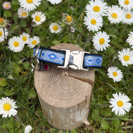 Kleines Hundehalsband "Muster blau Neu"