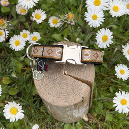 Kleines Hundehalsband "Muster cappuccino Neu"