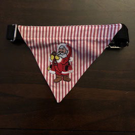 Tuchhalsband  Hundehalsband "Nikolaus Streifen rot/weiss " Einzelstück