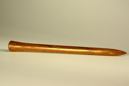 13cm / Gedrechselter Haarstab aus Zwetschgenbaum-Holz mit strukturierter Verzierung