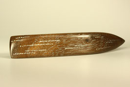 10,4cm / Haarstab gewölbt - Amerikanischer Nussbaum - silberfarben coloriert