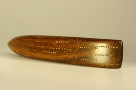 11,6cm / Haarstab gewölbt - Amerikanischer Nussbaum - goldfarbene Verzierung