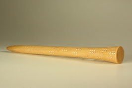 12cm / Haarstab aus Holz (Mirabelle) mit schimmernder Verzierung