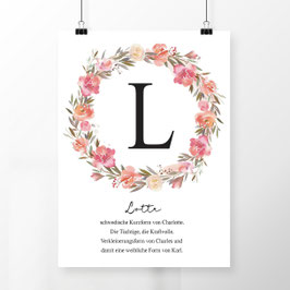 Namensposter Blumen