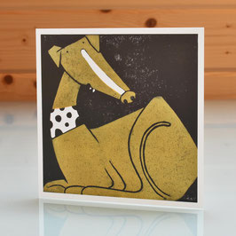 'Sitting Pretty'  Whippet Dog Blank Inside Greeting Card