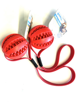 Pawise Dog rubber ball 7.5cm,red mit Hexa HS