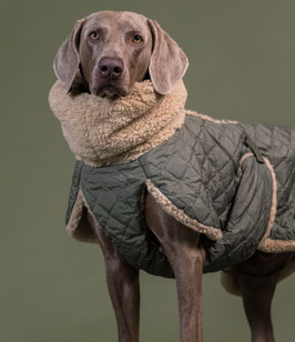 PAIKKA Quilted Sherpa Jacket Olive/beige