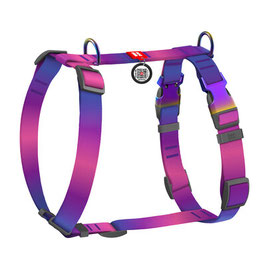 WAUDOG Nylon Recycled dog H-harness with QR-passport, gradient