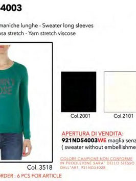 Maglia manica lunga art 921ND54003 Donna Denny Rose Jeans Autunno 2019/20