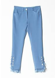 Pantalone azzurro donna Denny Rose art 721DD20011 Autunno Inverno 2017 2018