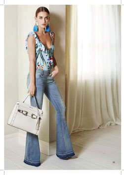 Leggings zampa denim pantalone donna Denny Rose art 812DD20037 Estate 2018
